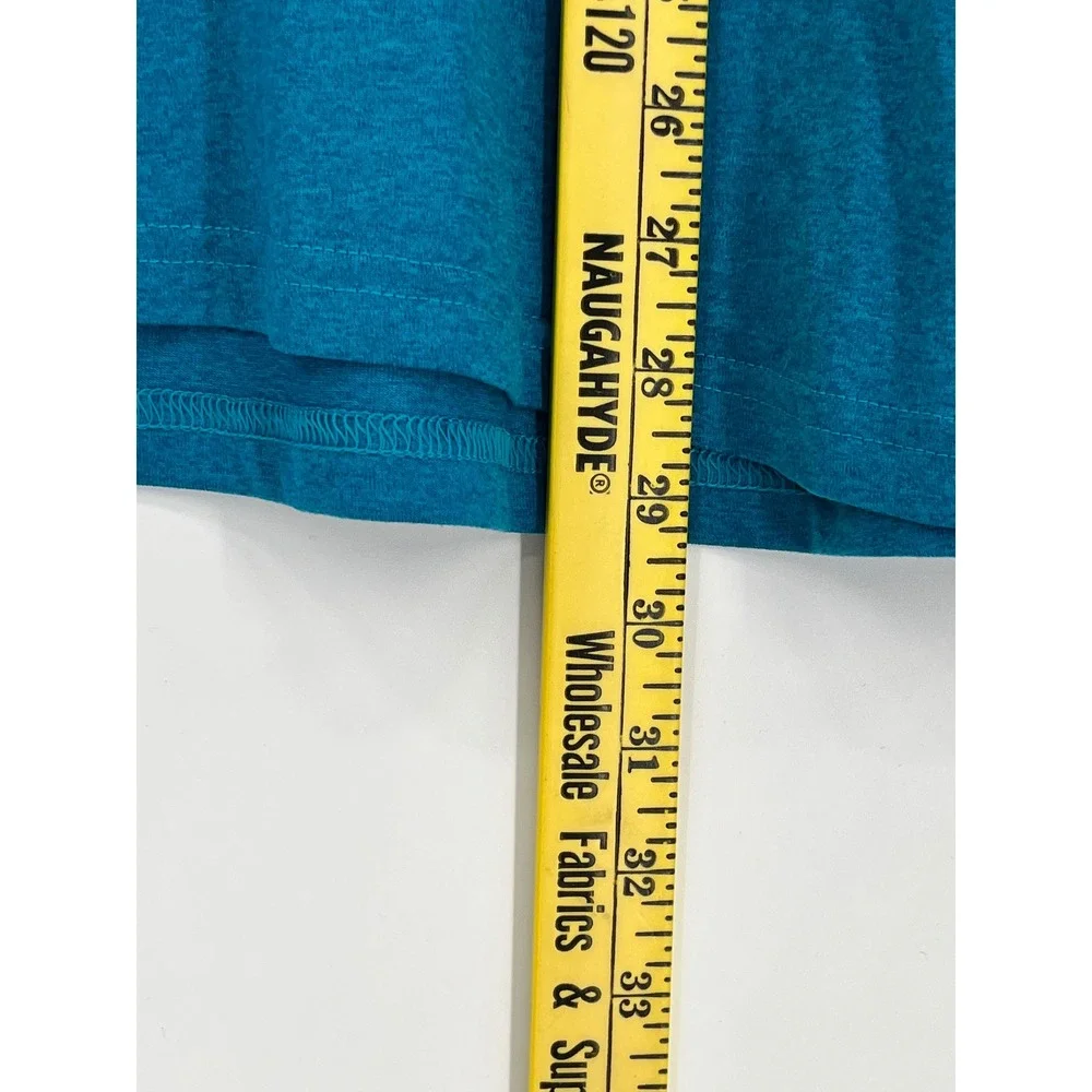 THE NORTH FACE Long Sleeve Shirt Mens XL Blue Heathered Crewneck Logo Activewear